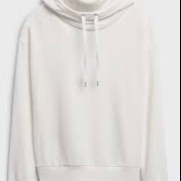 French Terry Face Shield Hoodie From Banana Republic Cream Women’s Size XS - Picture 4 of 13